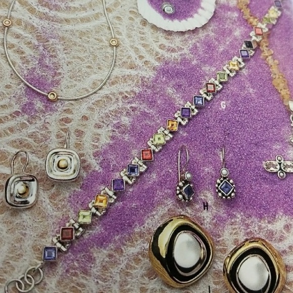 Rare Vintage Silpada Sterling Silver Semi-Precious Stone Tennis Bracelet B0948 - Picture 4 of 12